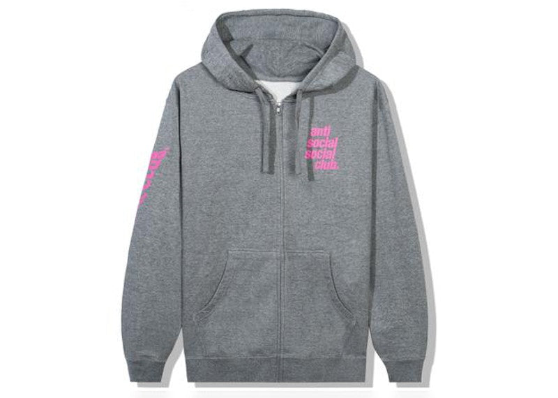 Anti Social Social Club Split Zip Hoodie Grey