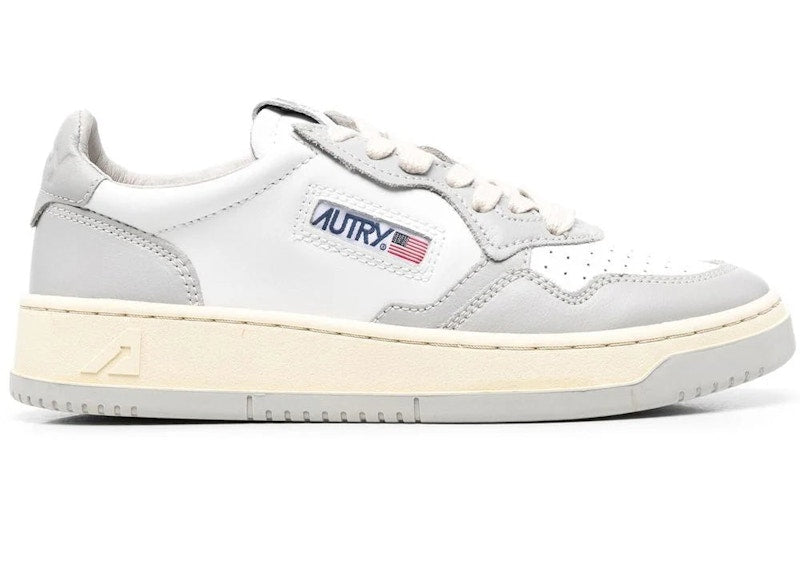 Autry Medalist Leather Low White Grey (Women's)