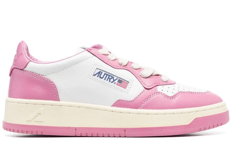 Autry Medalist Leather Low White Mauve (Women's)