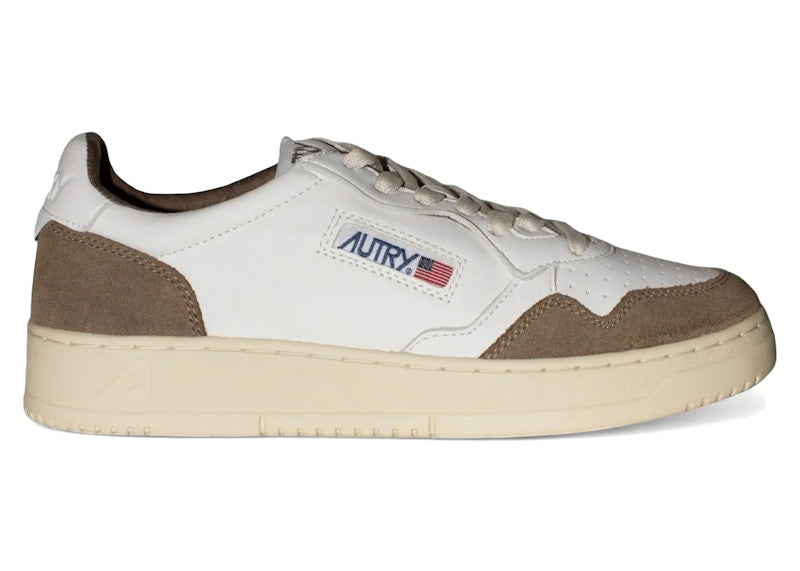 Autry Medalist Leather Low White Tobacco