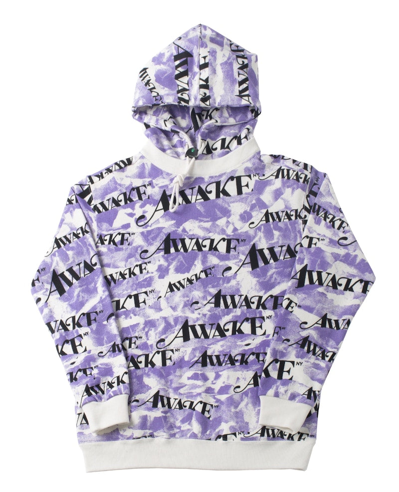 Awake All Over Camo Logo Hoodie Purple