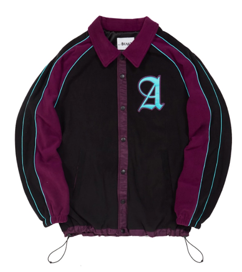 Awake Baseball Fleece Jacket Black/Purple