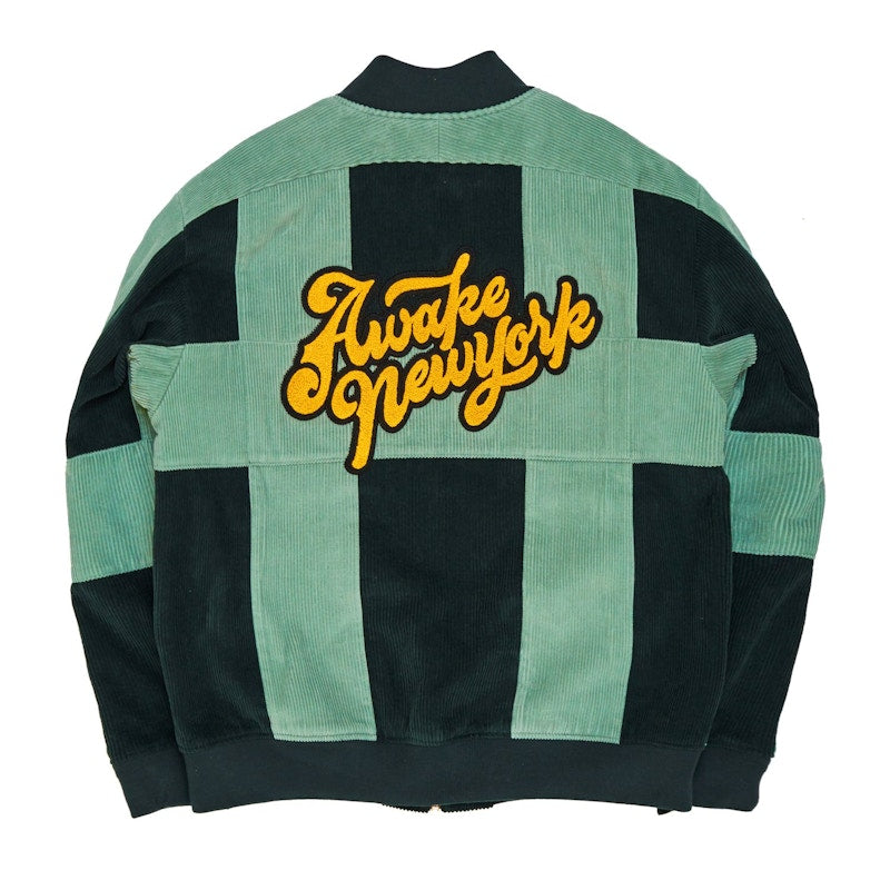 Awake Chenille Patch Corduroy Logo Jacket Green
