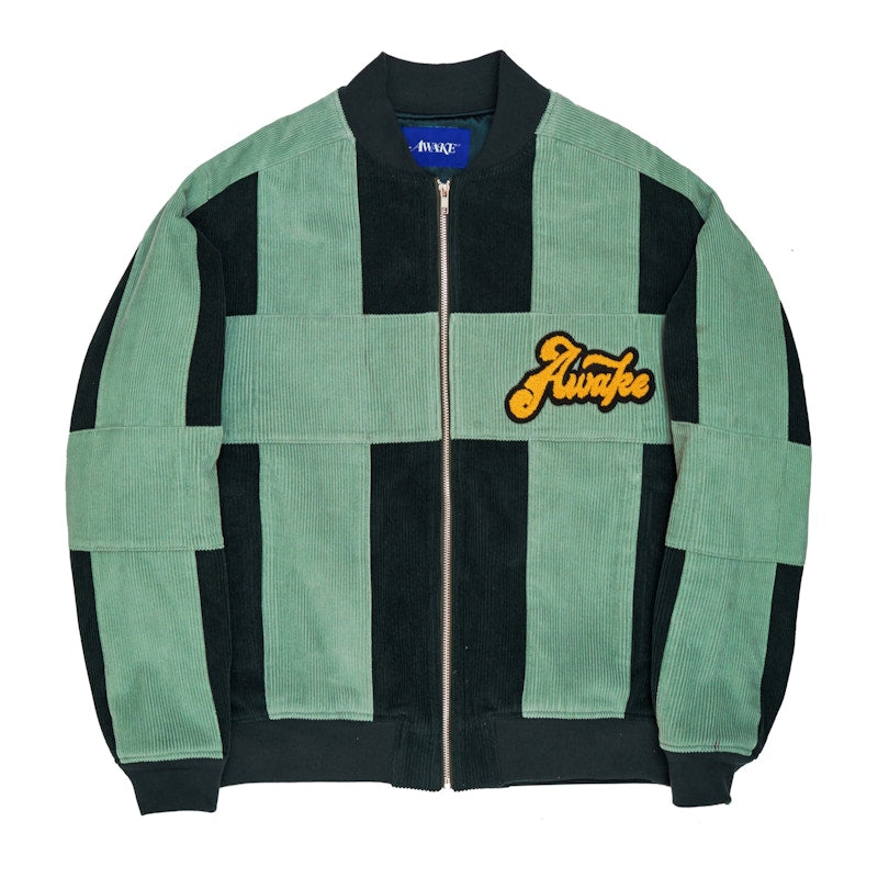 Awake Chenille Patch Corduroy Logo Jacket Green