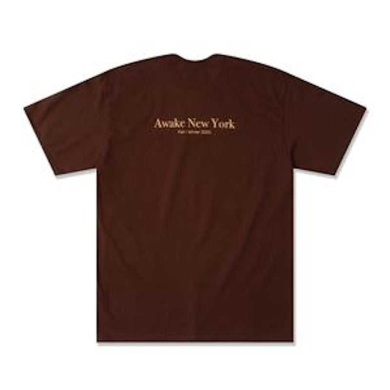 Awake Classic Outline Logo T-shirt Brown