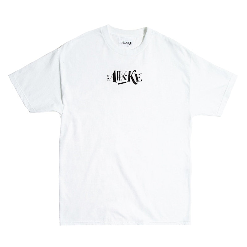 Awake Distorted Logo Tee White