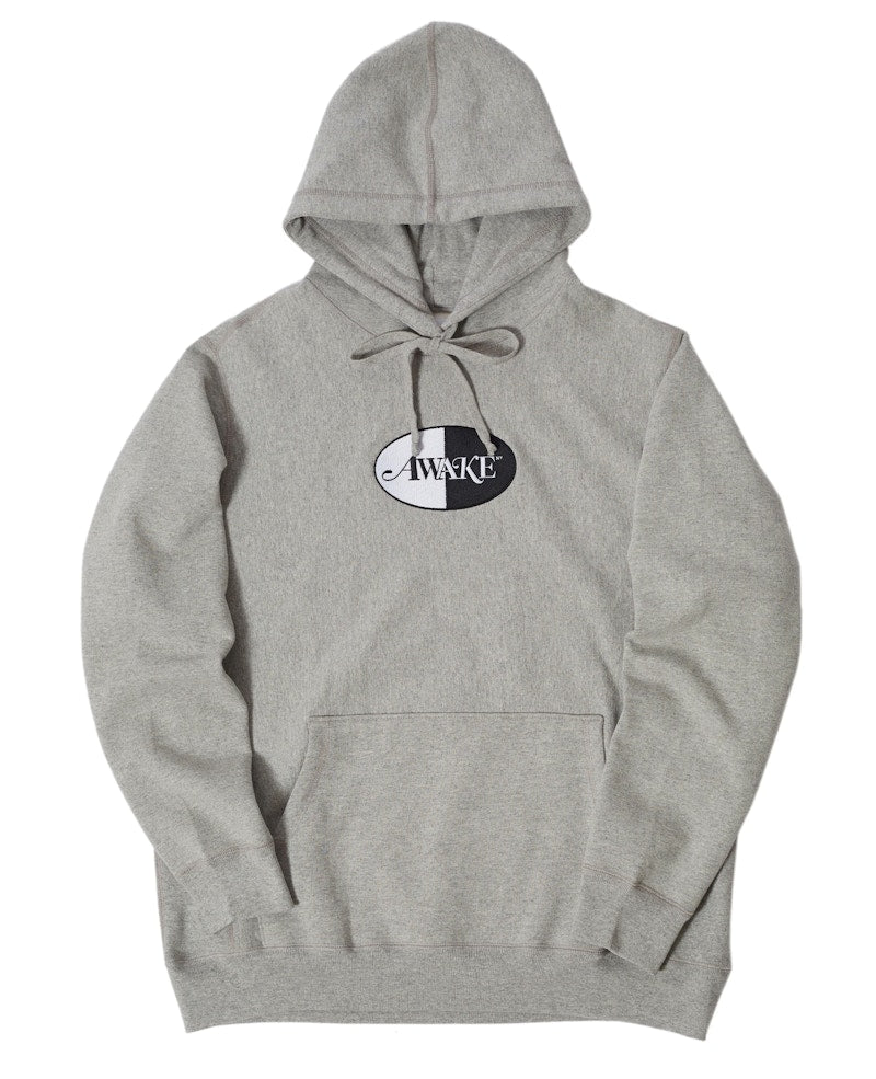 Awake Embroidered Split Logo Patch Hoodie Heather Grey