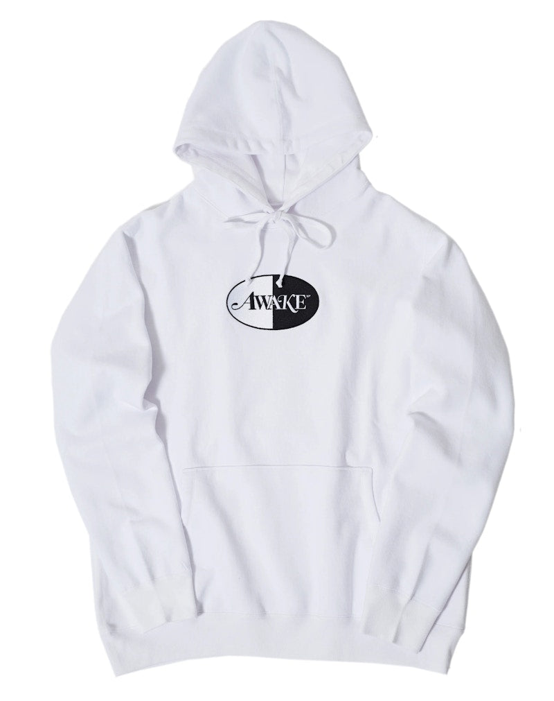 Awake Embroidered Split Logo Patch Hoodie White