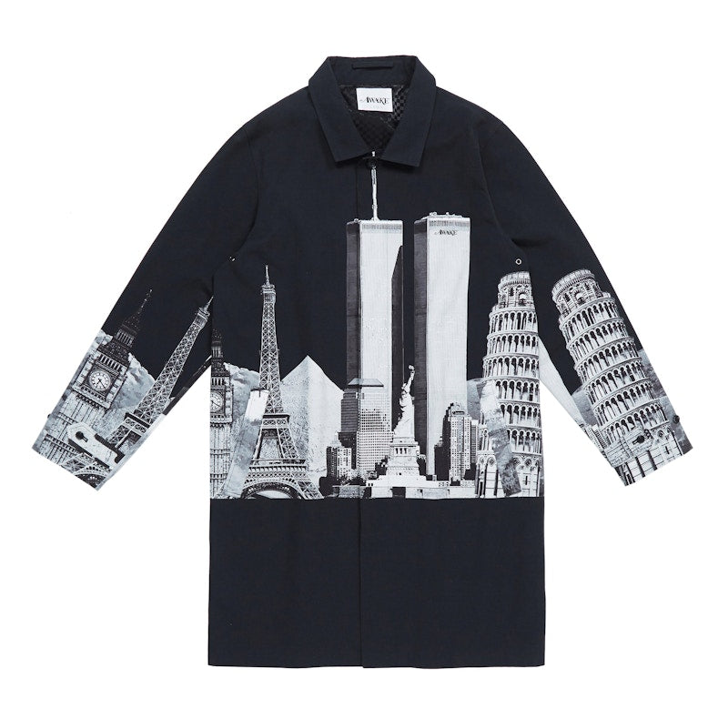 Awake Landmark Trench Coat Black