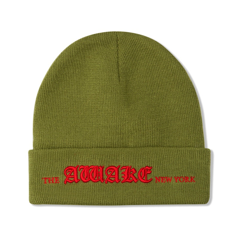 Awake Old English Logo Beanie Moss