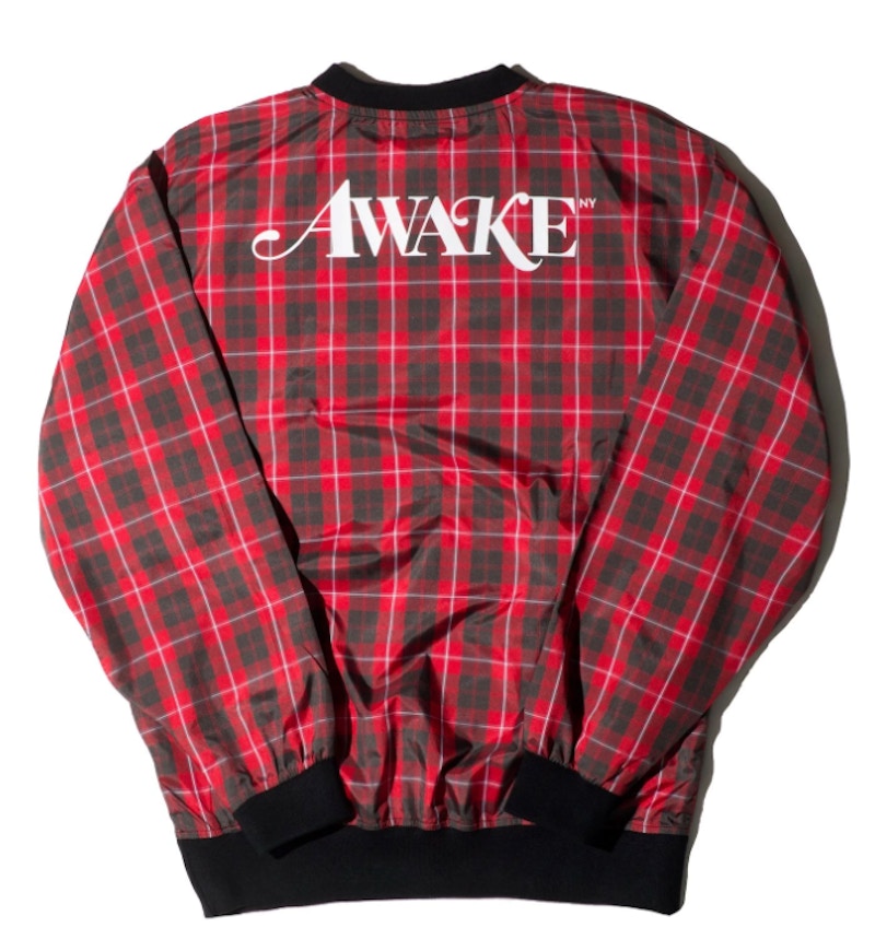 Awake Plaid Windbreaker Pullover Jacket Red
