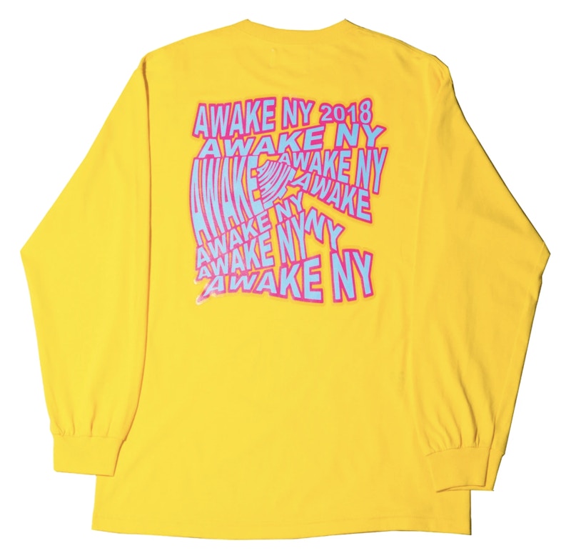 Awake Wave Logo L/S Tee Yellow