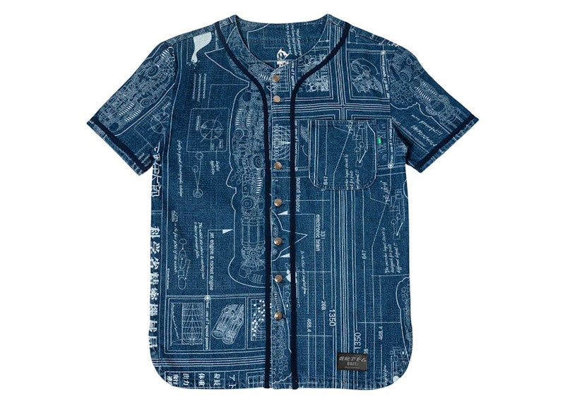 BAIT x Astro Boy Denim Baseball Jersey Blue