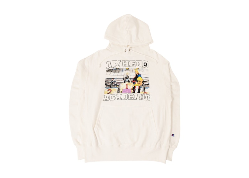 BAIT x Champion x My Hero Acadamia Men Award Scene Reverse Weave Hoodie White