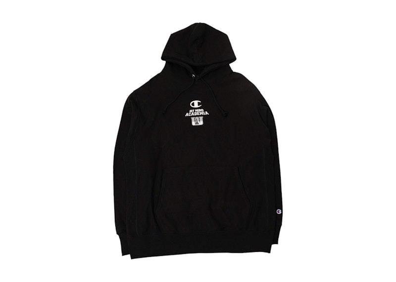 BAIT x Champion x My Hero Acadamia Men Team Reverse Weave Hoodie Black
