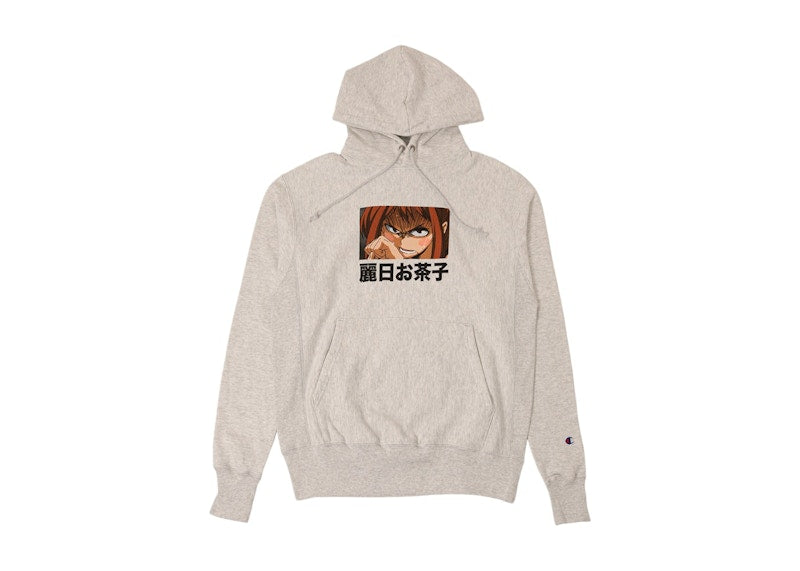 BAIT x Champion x My Hero Acadamia Men Uraraka Reverse Weave Sweater Gray