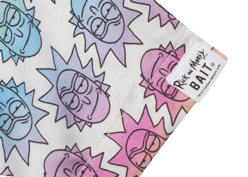 BAIT x Rick And Morty Face Hawaiian Button Up Shirt White