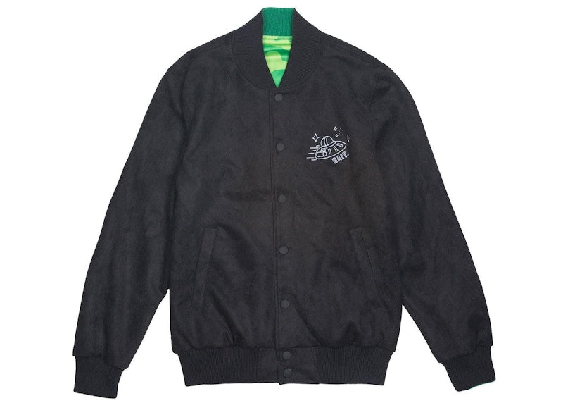 BAIT x Rick And Morty Reversible Varsity Jacket Black