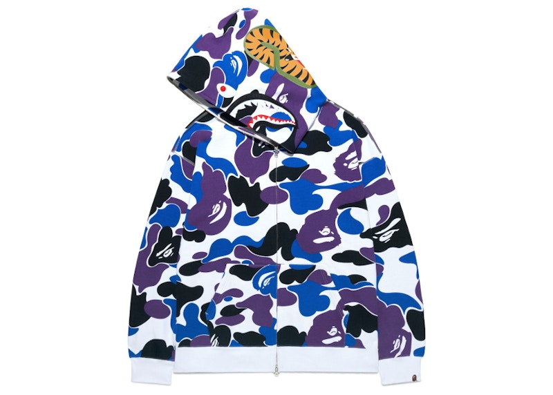 BAPE 18th Anniversary Hong Kong Shark Full Zip Hoodie Purple