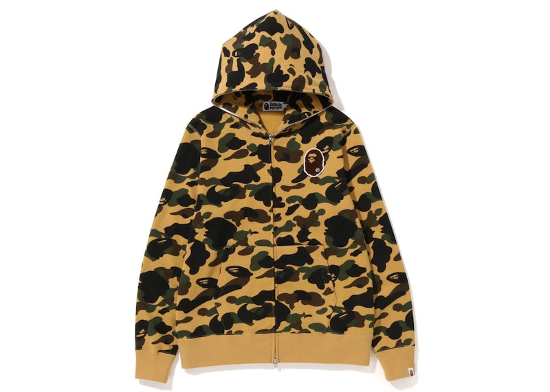 BAPE 1St Camo Ape Head Patched Full Zip Hoodie (FW22) Yellow