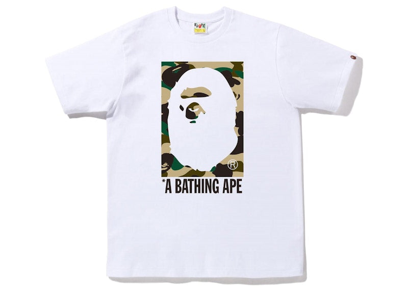 BAPE 1St Camo Box Ape Head Tee WhiteYellow