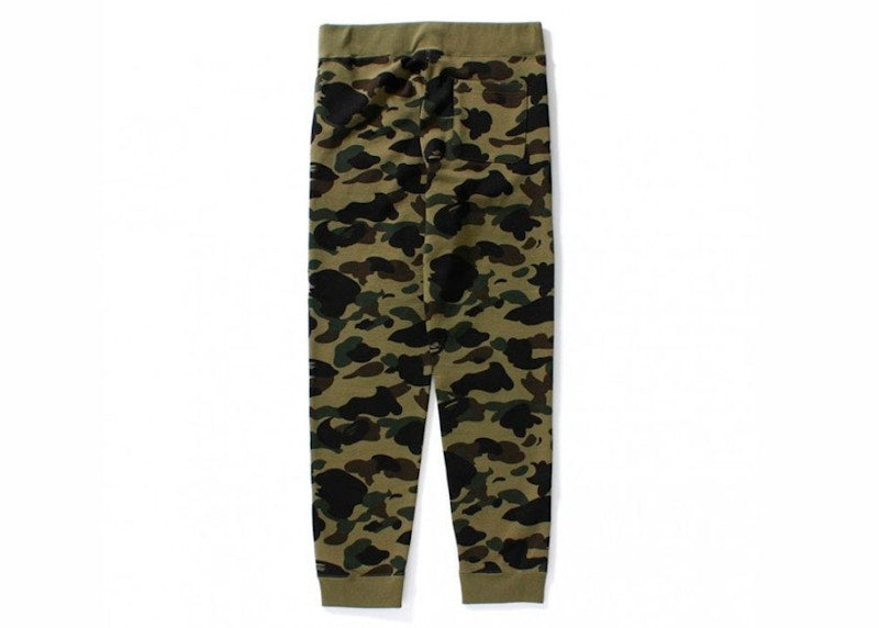 BAPE 1St Camo Slim Side Logo Sweatpants Green