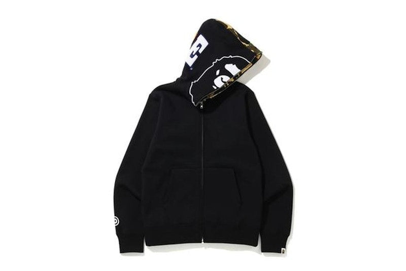 BAPE 1st Camo 2nd Ape Full Zip Hoodie Black