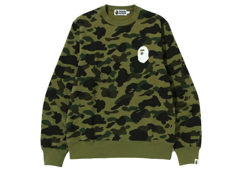 BAPE 1st Camo Ape Head Crewneck Green