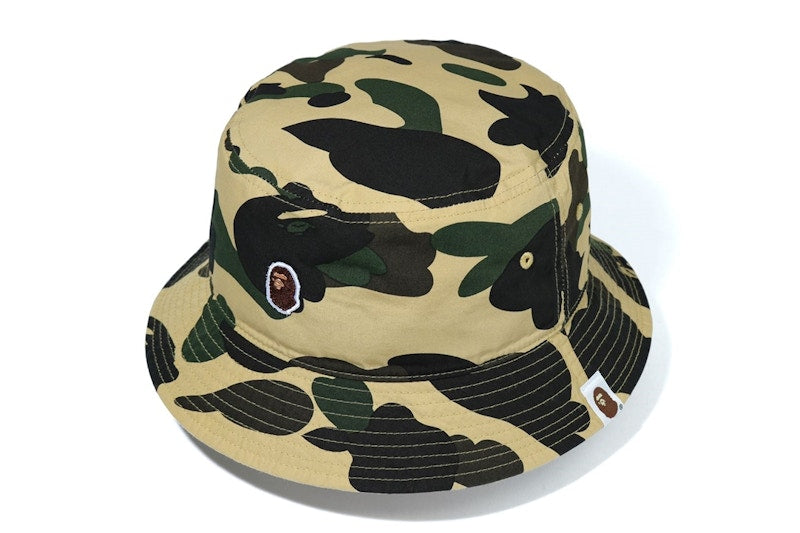 BAPE 1st Camo Ape Head One Point Bucket Hat Yellow