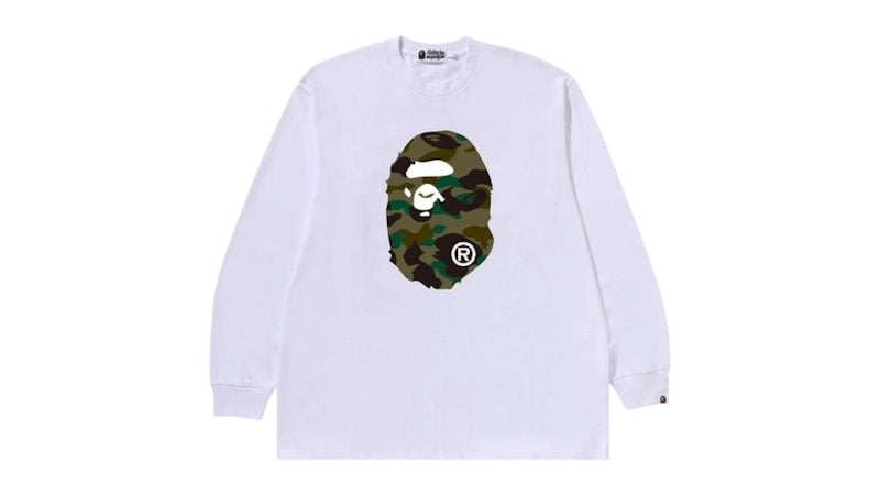 BAPE 1st Camo Ape Head Relaxed Fit L/S Tee White