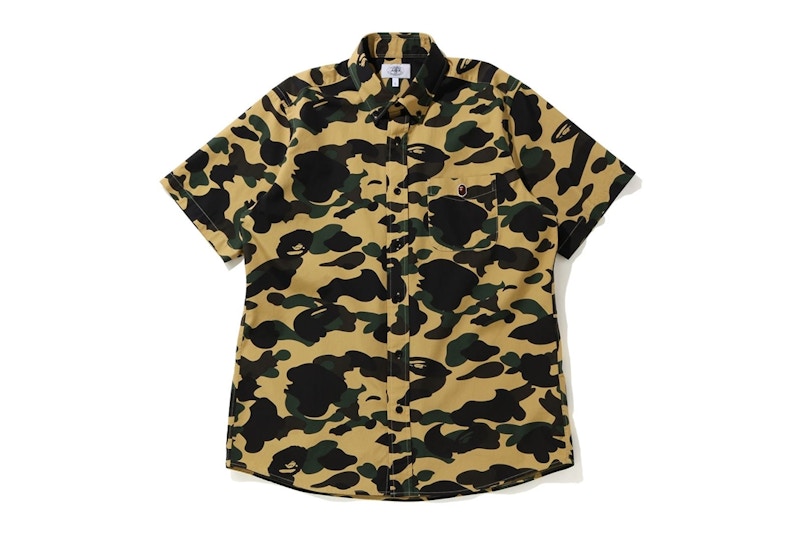 BAPE 1st Camo BD S/S Shirt Yellow
