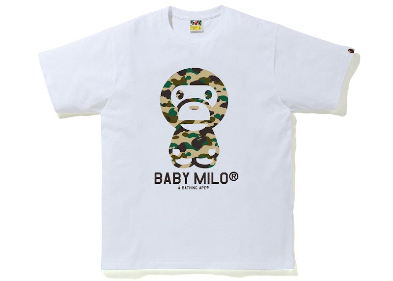 BAPE 1st Camo Baby Milo Tee White/Yellow