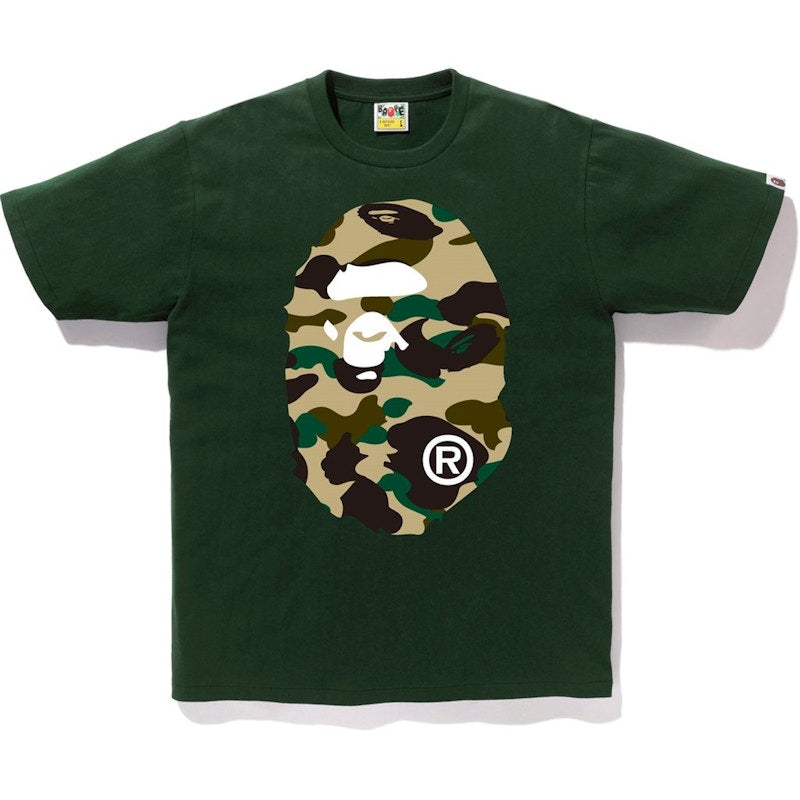 BAPE 1st Camo Big Ape Head Tee Green/Yellow