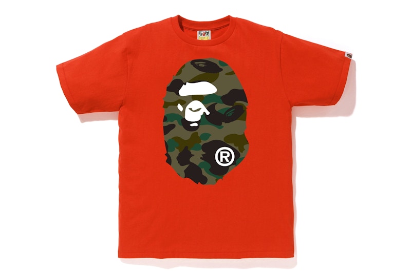 BAPE 1st Camo Big Ape Head Tee Orange/Green