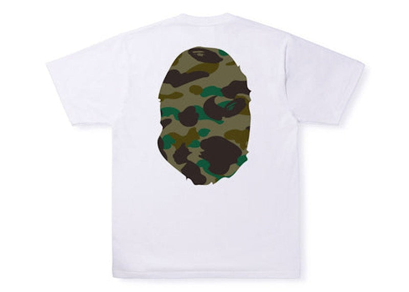 BAPE 1st Camo Big Ape Head Tee White Green