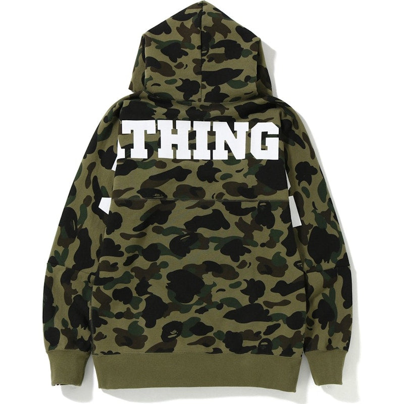 BAPE 1st Camo Big Logo Wide Pullover Hoodie Green