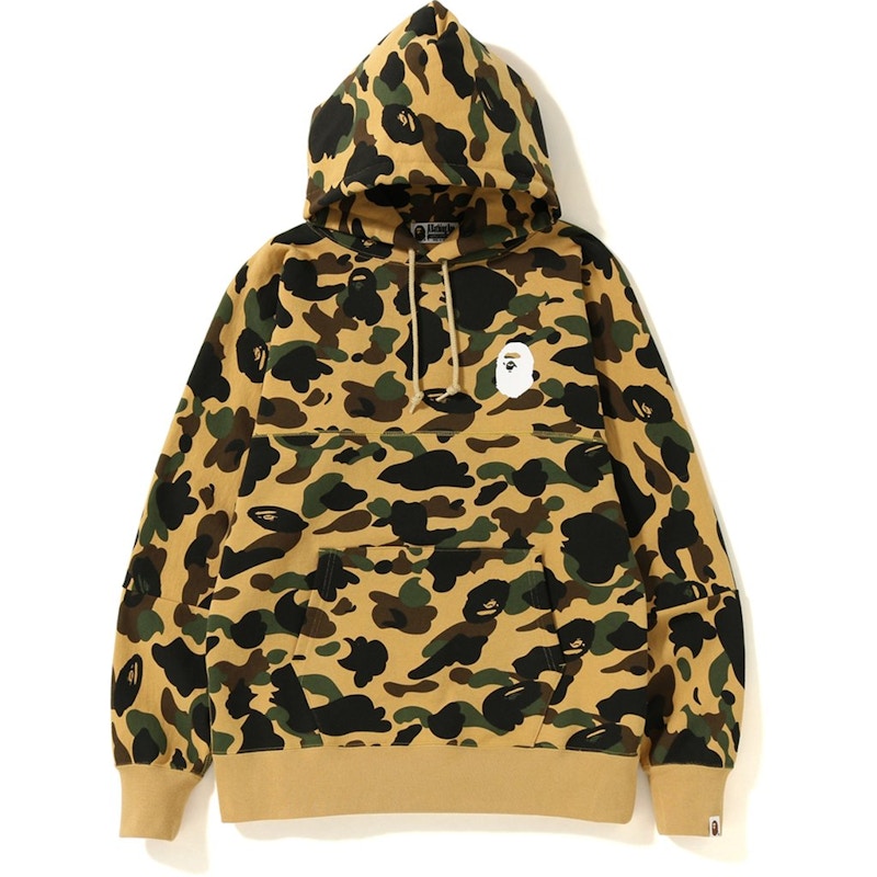 BAPE 1st Camo Big Logo Wide Pullover Hoodie Yellow