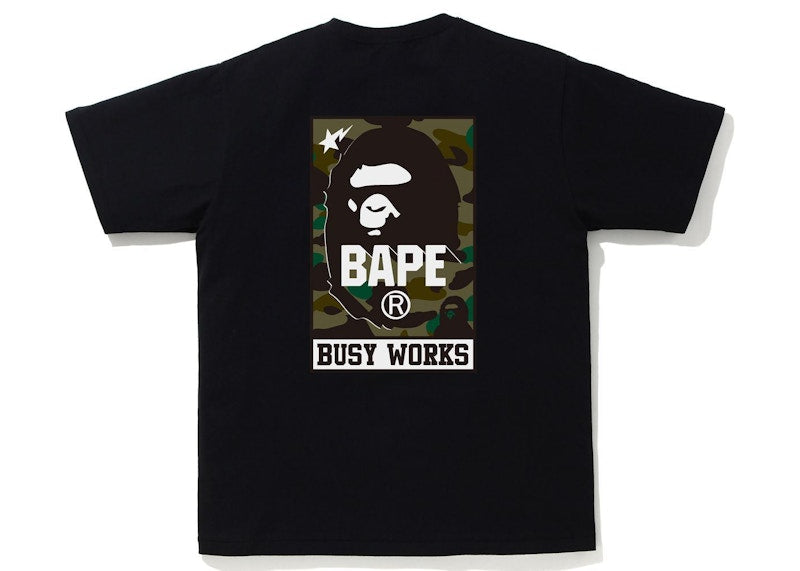 BAPE 1st Camo Busy Works Tee (FW21) Black/Green