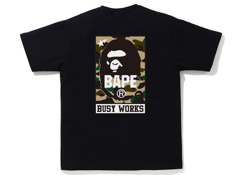 BAPE 1st Camo Busy Works Tee (FW21) Black/Yellow