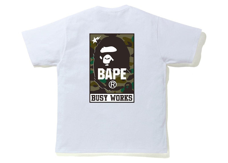 BAPE 1st Camo Busy Works Tee (FW21) White/Green
