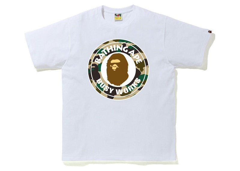 BAPE 1st Camo Busy Works Tee (SS21) White/Yellow