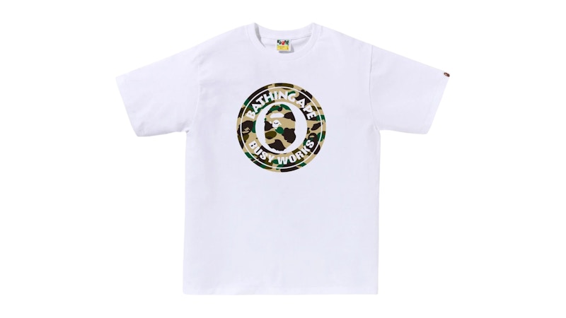 BAPE 1st Camo Busy Works Tee White/Yellow