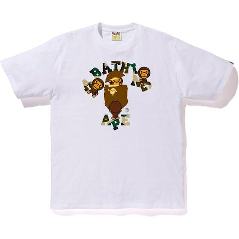 BAPE 1st Camo College Milo Tee White/Yellow