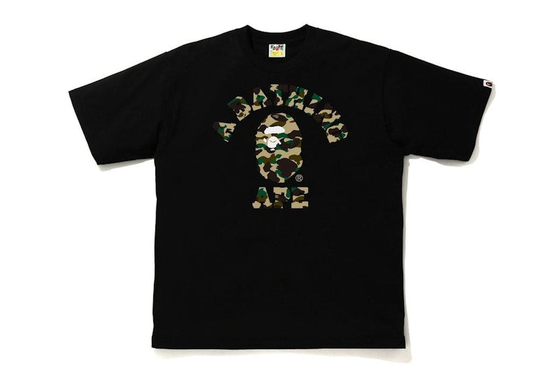 BAPE 1st Camo College Relaxe Fit Tee Black/Yellow