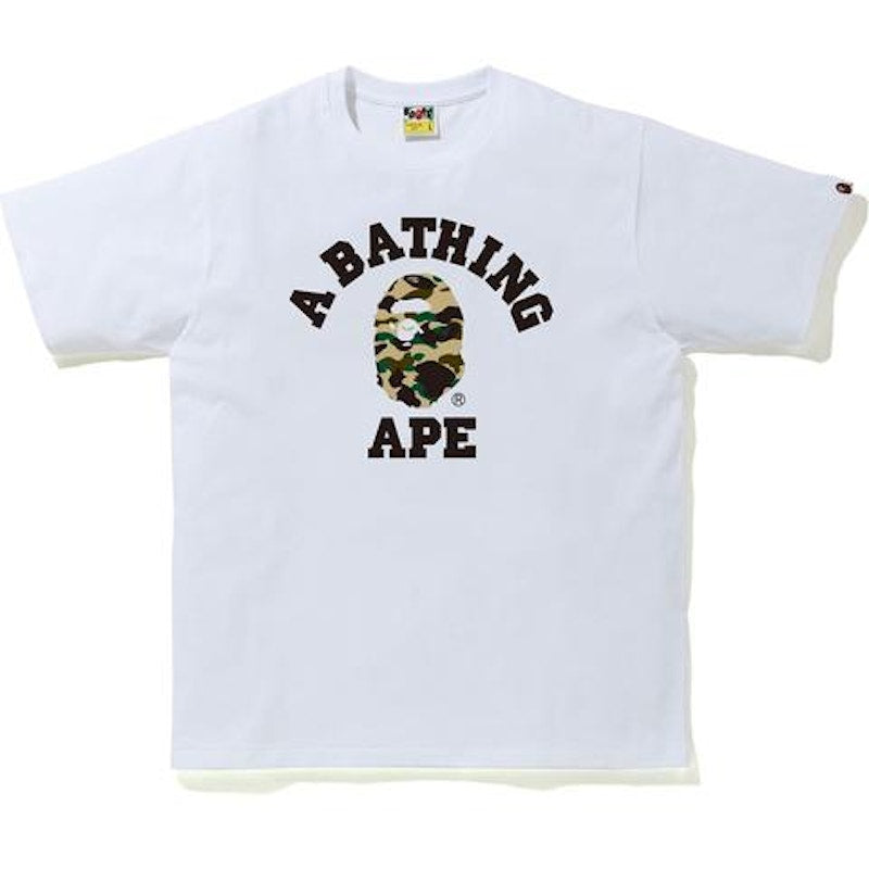 BAPE 1st Camo College T-Shirt White/Yellow