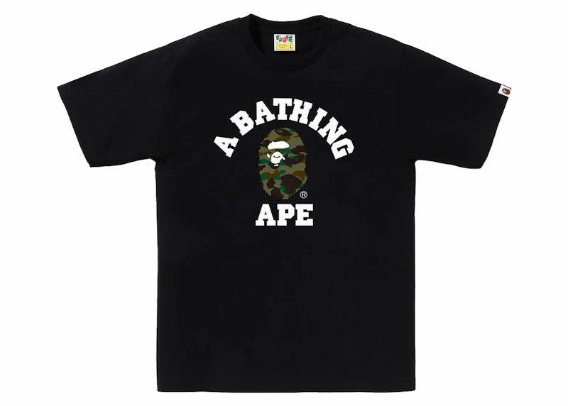 BAPE 1st Camo College Tee Black/Green