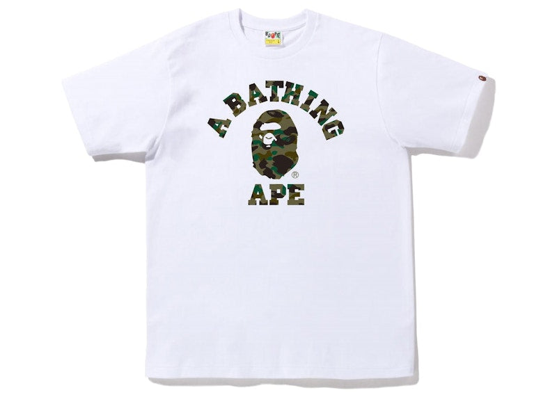 BAPE 1st Camo College Tee (FW22) White Green
