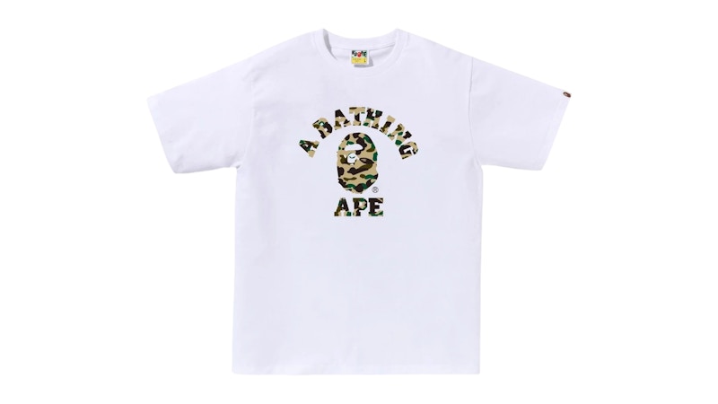 BAPE 1st Camo College Tee Tee White/Yellow