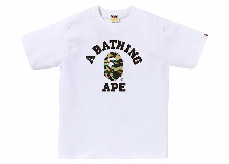 BAPE 1st Camo College Tee White/Yellow