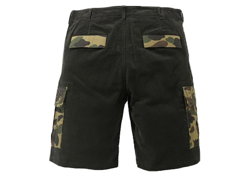 BAPE 1st Camo Corduroy Wide 6Pocket Shorts Olivedrab